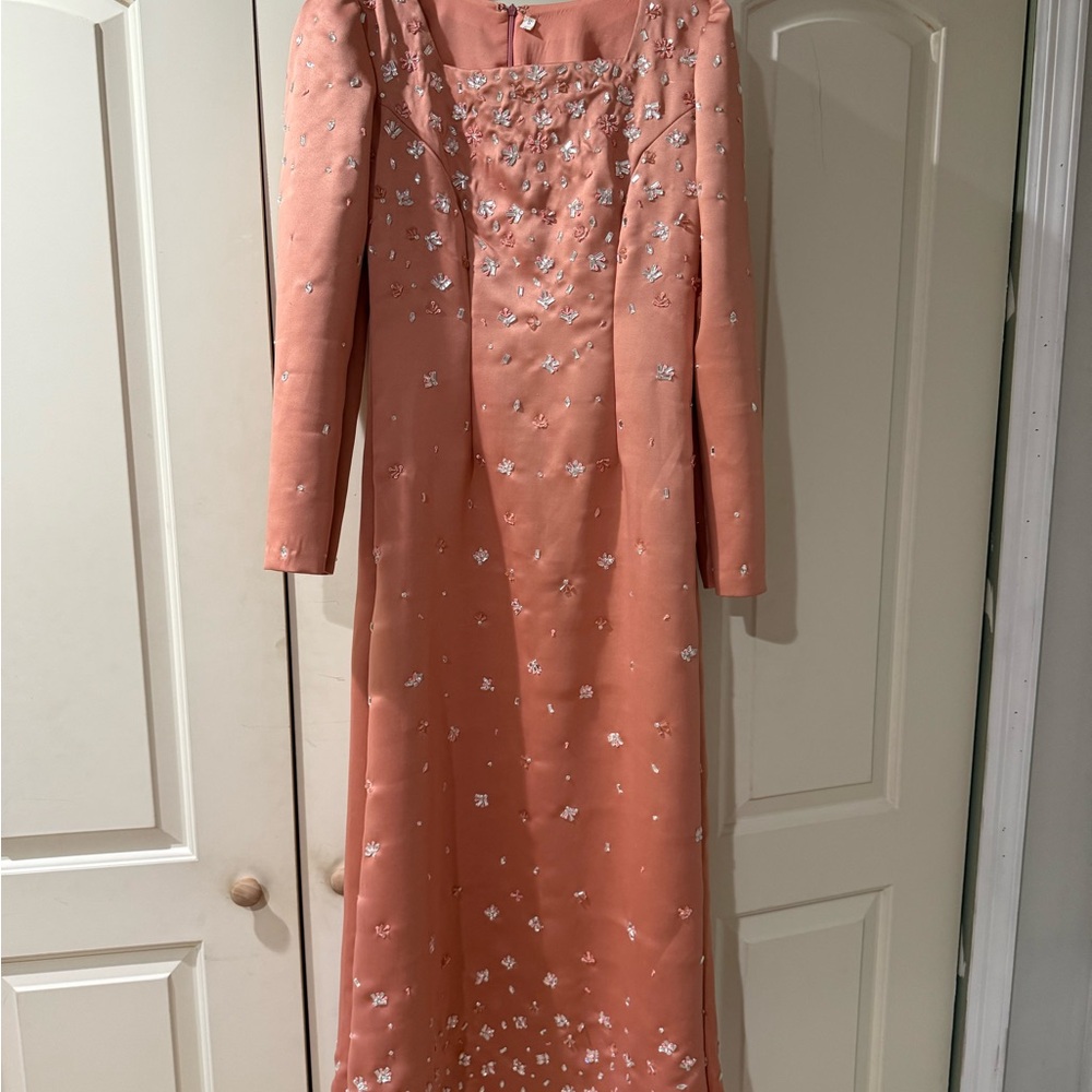 Elegant Peach Evening Gown